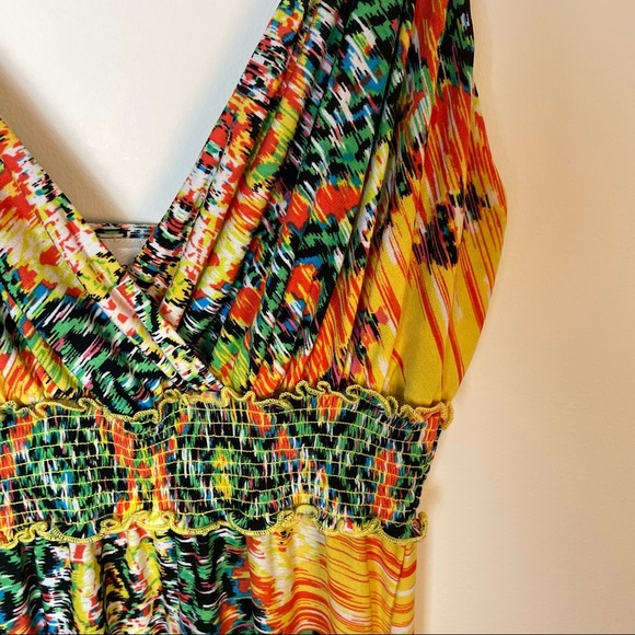 eei New York Vibrant Abstract Printed Vacation Maxi Dress Size 10 - Picture 4 of 11